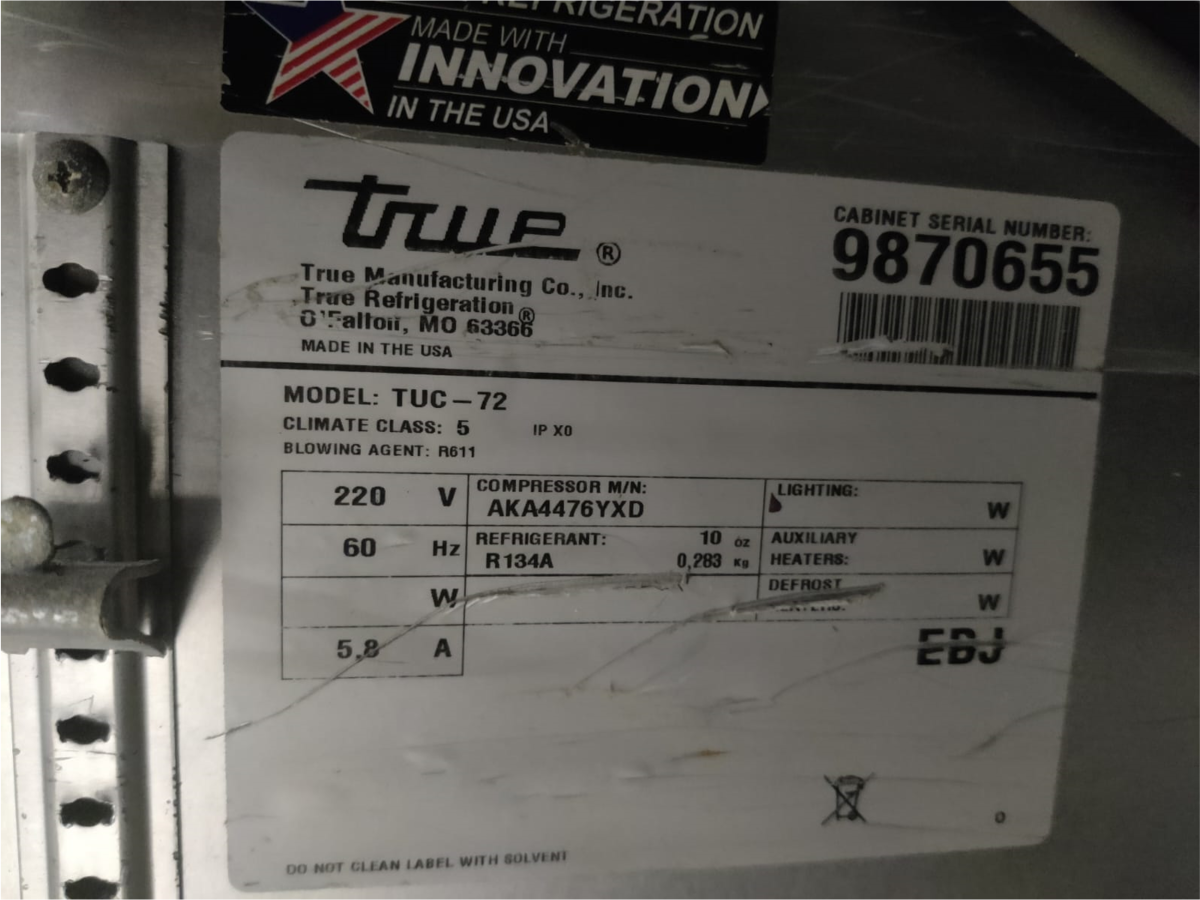 ⁦ثلاجة تُوضع تحت السطح بثلاثة أبواب (TUC-72) من ترو⁩ - الصورة ⁦2⁩