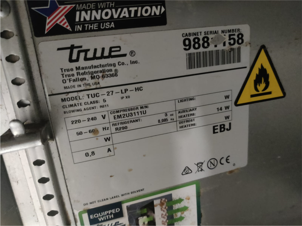 ⁦ثلاجة بباب ومبرد هيدروكربوني (TUC-27-LP-HC) من ترو⁩ - الصورة ⁦2⁩